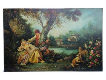Spaanse school (XX) - Escena junto al río
