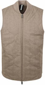 Profuomo Herringbone Bodywarmer Sand maat 52 Heren, Kleding | Heren, Jassen | Winter, Verzenden, Nieuw, Beige, Profuomo