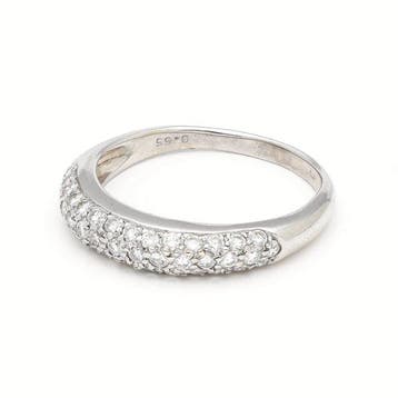 Bague - 14 carats Or blanc Diamant (Naturelle), Handtassen en Accessoires, Nieuw