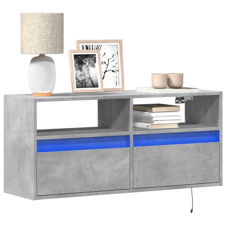 vidaXL Tv-wandmeubel met LED-verlichting 100x31x45 cm, Maison & Meubles, Armoires | Mobilier de télévision, Envoi