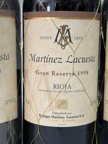 1998 Martinez Lacuesta - Rioja Gran Reserva - 3 Bouteilles, Verzamelen, Nieuw