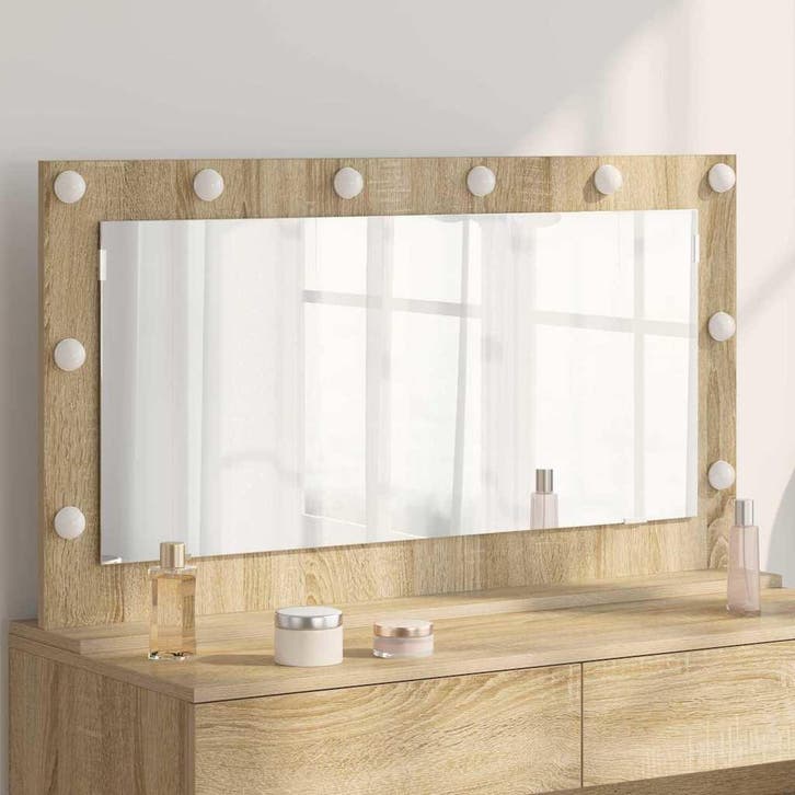 vidaXL Make-up Spiegel Rechthoekig Sonoma Eik 100 x 55 x 18, Huis en Inrichting, Woonaccessoires | Spiegels, Nieuw, Verzenden