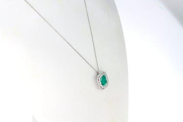 Zonder minimumprijs - Ketting met hanger - 18 karaat Witgoud