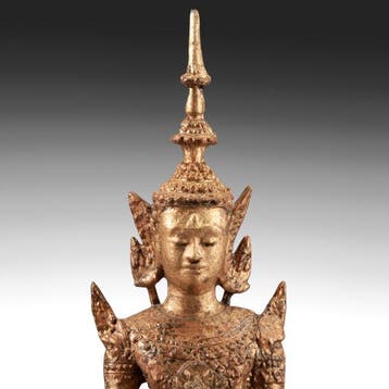 Grote verguld bronzen buddha - circa 1900/begin 20e eeuw