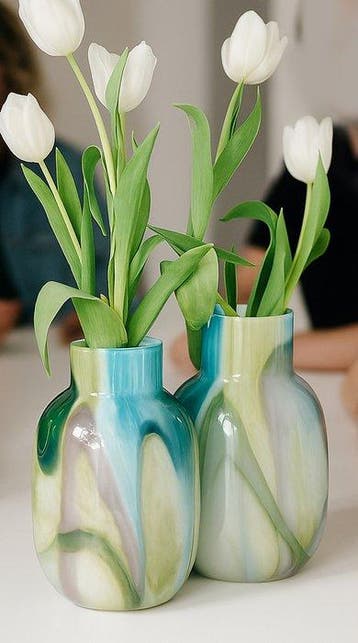 Cloudnola - Vase - Ensemble de 2 vases en verre soufflé à la