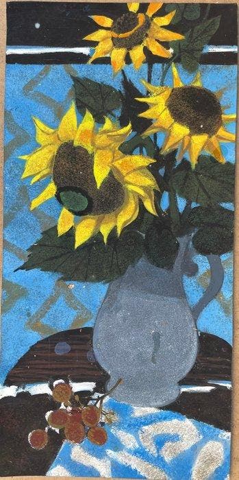 Yves Ganne (1931-2019) - Le bouquet de Tournesols (Vendu, Antiek en Kunst