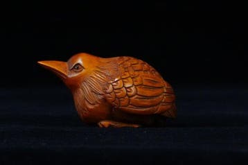 Absolute veiling - gesigneerde Gyokuzan specht netsuke -