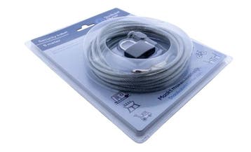 Beveiligingskabel  5 meter met hangslot, Verzenden