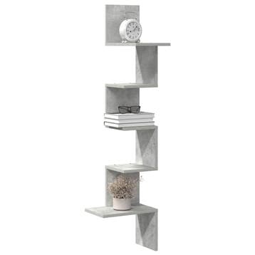 vidaXL Hoekwandschap 32x32x127,5 cm bewerkt hout betongrijs, Verzenden