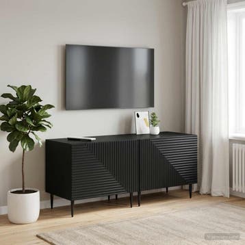 vidaXL Tv-meubel Zwart Bewerkt hout, Verzenden, Nieuw