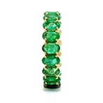 Bague - 14 carats Or jaune - 4.36ct. tw. Émeraude, Bijoux, Sacs & Beauté