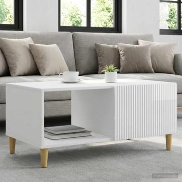 vidaXL Salontafel Hoogglans Wit 90 x 50 x 40 cm Bewerkt hout, Verzenden