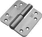 DX SKG3 Kogelstift paumelle ronde hoek 89x89 mm links rvs, Nieuw