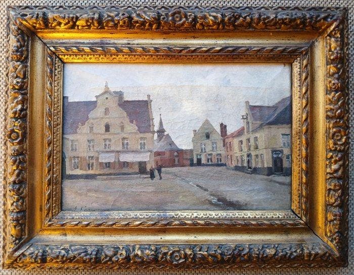 Edgar Farasyn (1858-1938) - Antwerpen Linkeroever - Sint, Antiquités & Art, Art | Peinture | Classique