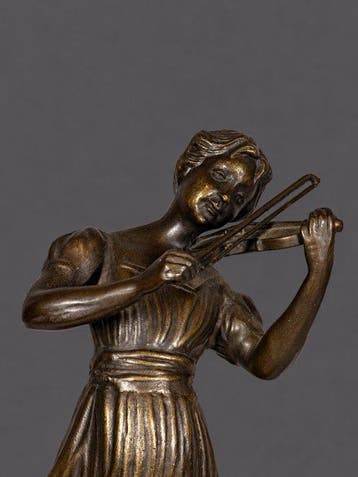 sculptuur, Violiste - 26 cm - Brons
