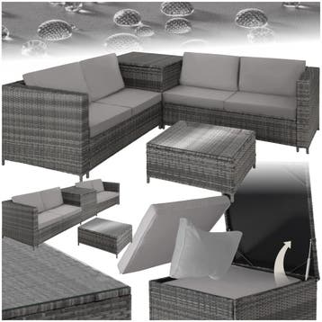 Wicker lounge Siena - grijs/lichtgrijs, Tuin en Terras, Verzenden, Nieuw