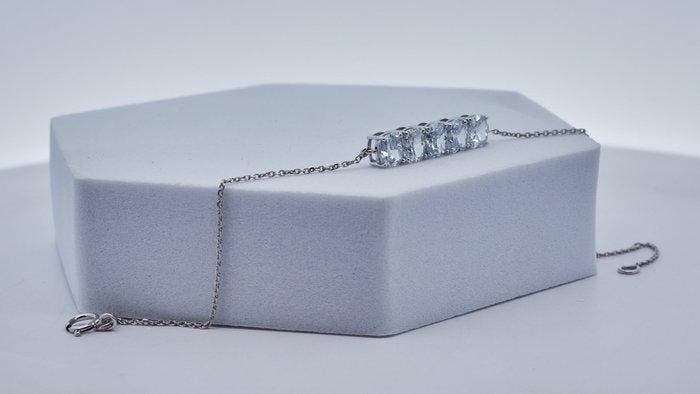 Zonder minimumprijs - Armband - 14 karaat Witgoud - 2.47ct., Handtassen en Accessoires, Armbanden