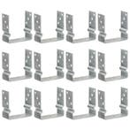 vidaXL Grondankers 12 st 14x6x15 cm gegalvaniseerd staal, Verzenden, Nieuw
