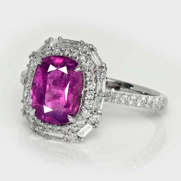 Zonder minimumprijs - Ring - 14 karaat Witgoud, GIA 2,35 ct