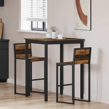 vidaXL Staande Bartafel Bewerkt hout Vierkant, Huis en Inrichting, Tafels | Eettafels, Verzenden, Nieuw