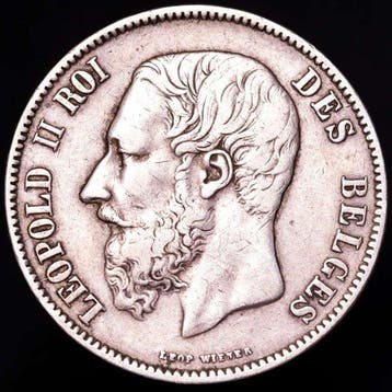 België. Leopold II. 5 Francs 1870 (Zonder minimumprijs)