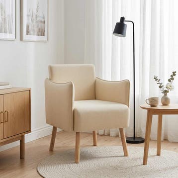 vidaXL Accentstoel Crèmekleurig Stof, Verzenden, Nieuw