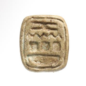 Oud-Egyptisch Speksteen Visamulet met hiërogliefen die geluk