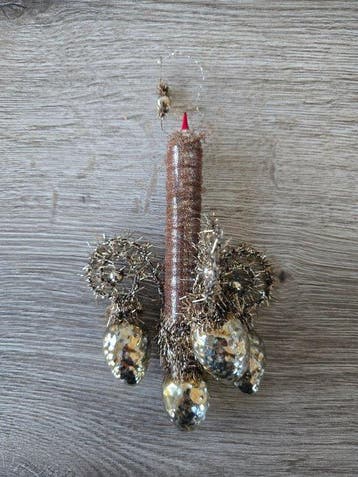 3 x Antiek Duitse kerstornamenten - Décoration de sapin de
