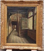 Jules Pittoors (1878-1929) - Brouwershuis trap met open raam