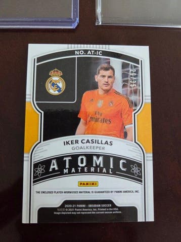 2020/21 Panini Obsidian Iker Casillas AT-IC Carte souvenir,
