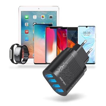 Quad 4x Port 48W USB Stekkerlader - Quick Charge 3.0 Muur, Verzenden