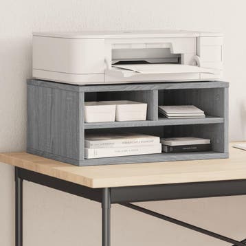 vidaXL Printerkastje 49x40x22,5 cm bewerkt hout grijs sonoma, Verzenden