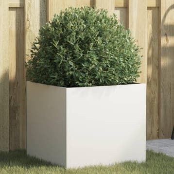 vidaXL Plantenbak 42x40x39 cm staal wit, Verzenden