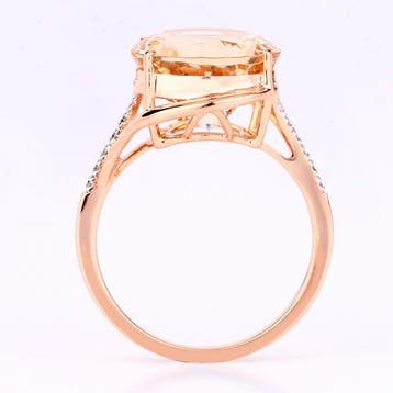 Ring - 14 karaat Roségoud - 6.50ct. tw. Morganiet - Diamant, Nieuw