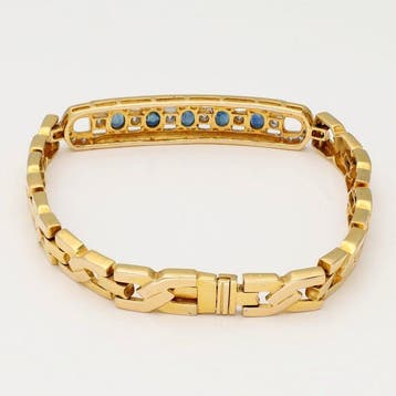 Bracelet - 14 carats Or jaune Saphir - Diamant