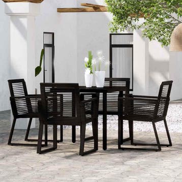 vidaXL 5-delige Tuinset zwart, Verzenden, Tuinset
