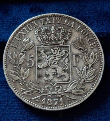 Belgique. Léopold II. 5 Francs 1871 (Sans prix de réserve)