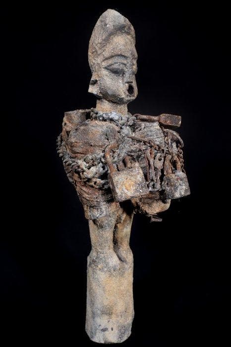 Figuur - Fon Protection Statue - 41 cm - Benin, Antiek en Kunst, Kunst | Niet-Westerse kunst