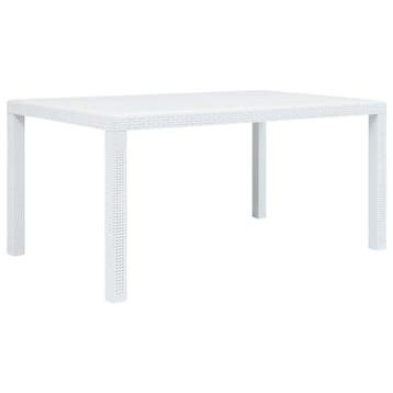 vidaXL Tuintafel 150x90x72 cm rattan-look kunststof wit, Verzenden, Nieuw