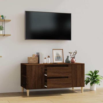 vidaXL Tv-meubel 102x44,5x50 cm bewerkt hout bruin, Huis en Inrichting, Verzenden, Nieuw