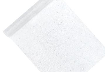 Witte Organza Stof Parels 48cm 9m, Hobby en Vrije tijd, Verzenden, Nieuw