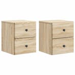 vidaXL Muurbevestigde Nachttafel 2 pcs Sonoma Eiken 34,5 x, Verzenden, Nieuw