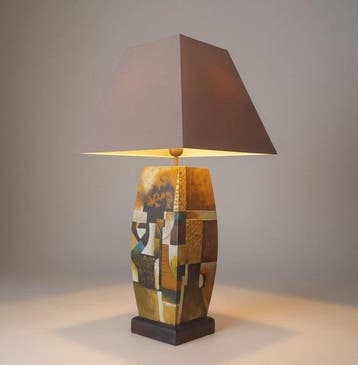 Lamp - De Schepper van Cubistische inspiratie - gelakt hout