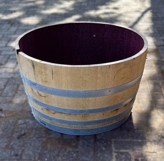 XXL half wijnvat 400L vat - Eikenhout - Bloembak - Vijver, Tuin en Terras, Bloembakken en Plantenbakken, 30 tot 60 cm, 60 tot 100 cm