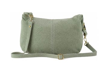 Genuine Leather Handtas Groen, Handtassen en Accessoires, Tassen | Damestassen, Verzenden, Zo goed als nieuw, Groen