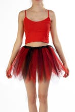 KIMU® Tutu Zwart Rood Tule Rokje XS S 140 146 152 158 164 Ro, Kleding | Dames, Ophalen of Verzenden, Nieuw
