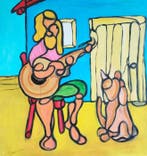 Alexander Jarque - Hippie with guitar and dog - XL - (No