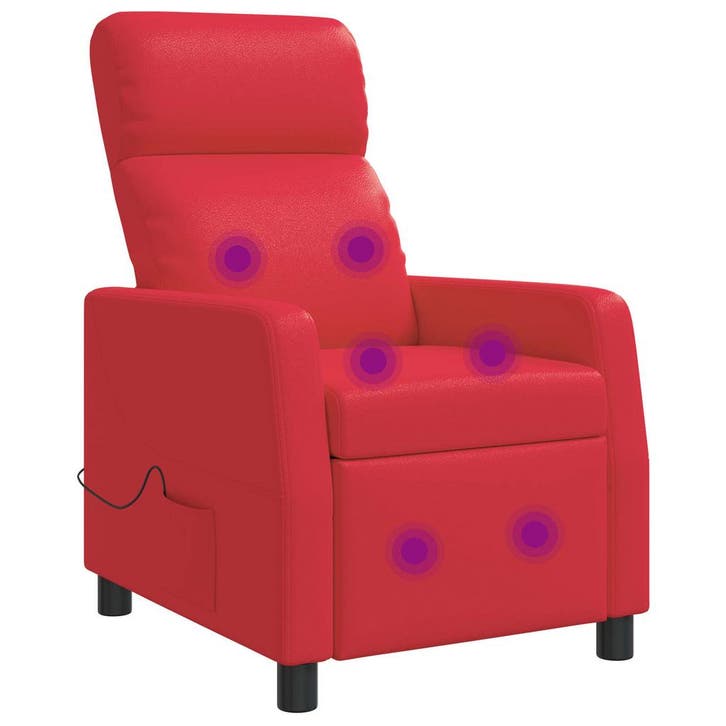 vidaXL Massage Relaxstoel Rood Kunstleer, Huis en Inrichting, Fauteuils, Nieuw, Verzenden