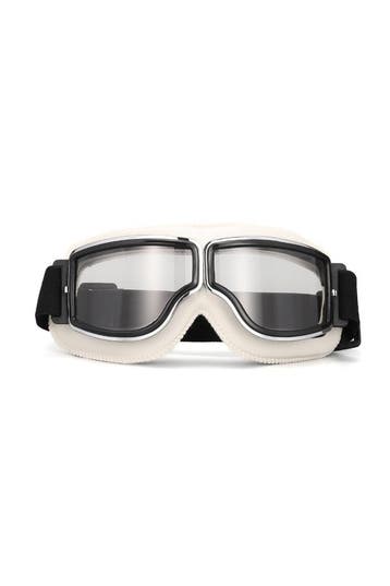 KIMU® Goggles Motorbril Skibril Bril Wit Montuur Transparant, Ophalen of Verzenden, Nieuw