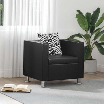 vidaXL Fauteuil kunstleer zwart, Huis en Inrichting, Fauteuils, Verzenden, Nieuw